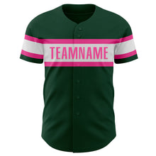 Charger l&#39;image dans la galerie, Custom Green White-Pink Authentic Baseball Jersey
