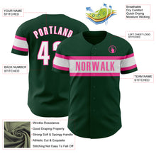 Charger l&#39;image dans la galerie, Custom Green White-Pink Authentic Baseball Jersey
