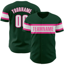 Charger l&#39;image dans la galerie, Custom Green White-Pink Authentic Baseball Jersey
