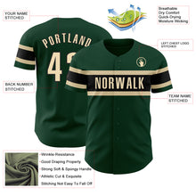 Load image into Gallery viewer, Custom Green Cream-Black Authentic Baseball Jersey
