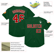 Charger l&#39;image dans la galerie, Custom Green Red-White Mesh Authentic Throwback Baseball Jersey
