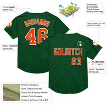 Charger l&#39;image dans la galerie, Custom Green Orange-White Mesh Authentic Throwback Baseball Jersey
