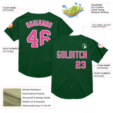 Загрузить изображение в средство просмотра галереи, Custom Green Pink-White Mesh Authentic Throwback Baseball Jersey
