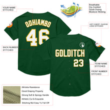 Charger l&#39;image dans la galerie, Custom Green White-Gold Mesh Authentic Throwback Baseball Jersey
