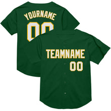 Charger l&#39;image dans la galerie, Custom Green White-Gold Mesh Authentic Throwback Baseball Jersey
