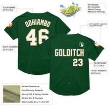 Charger l&#39;image dans la galerie, Custom Green White-Old Gold Mesh Authentic Throwback Baseball Jersey
