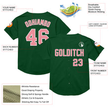 Charger l&#39;image dans la galerie, Custom Green Medium Pink-White Mesh Authentic Throwback Baseball Jersey
