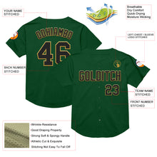 Charger l&#39;image dans la galerie, Custom Green Black-Old Gold Mesh Authentic Throwback Baseball Jersey
