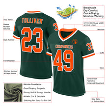 Charger l&#39;image dans la galerie, Custom Green Orange-White Mesh Authentic Throwback Football Jersey
