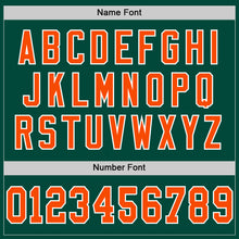 Charger l&#39;image dans la galerie, Custom Green Orange-White Mesh Authentic Throwback Football Jersey
