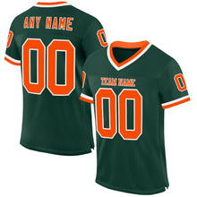 Load image into Gallery viewer, Custom Green Orange-White Mesh Authentic Throwback Football Jersey
