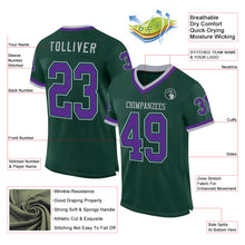 Charger l&#39;image dans la galerie, Custom Green Purple-Gray Mesh Authentic Throwback Football Jersey
