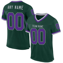 Charger l&#39;image dans la galerie, Custom Green Purple-Gray Mesh Authentic Throwback Football Jersey
