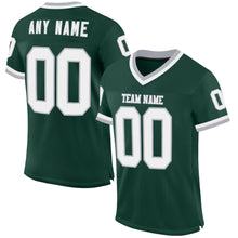 Laden Sie das Bild in den Galerie-Viewer, Custom Green White-Gray Mesh Authentic Throwback Football Jersey
