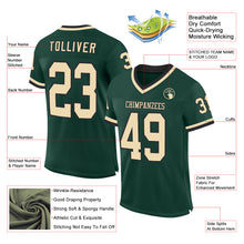 Загрузить изображение в средство просмотра галереи, Custom Green Cream-Black Mesh Authentic Throwback Football Jersey
