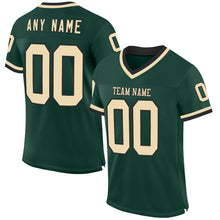 Загрузить изображение в средство просмотра галереи, Custom Green Cream-Black Mesh Authentic Throwback Football Jersey
