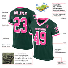 Charger l&#39;image dans la galerie, Custom Green Pink-White Mesh Authentic Throwback Football Jersey
