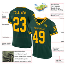 Laden Sie das Bild in den Galerie-Viewer, Custom Green Gold-Black Mesh Authentic Throwback Football Jersey
