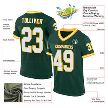 Charger l&#39;image dans la galerie, Custom Green White-Gold Mesh Authentic Throwback Football Jersey
