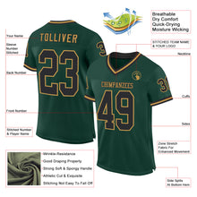 Charger l&#39;image dans la galerie, Custom Green Black-Old Gold Mesh Authentic Throwback Football Jersey
