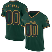 Charger l&#39;image dans la galerie, Custom Green Black-Old Gold Mesh Authentic Throwback Football Jersey
