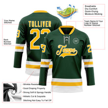 Загрузить изображение в средство просмотра галереи, Custom Green Gold-White Hockey Lace Neck Jersey
