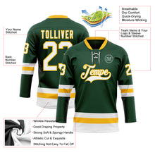 Загрузить изображение в средство просмотра галереи, Custom Green White-Gold Hockey Lace Neck Jersey
