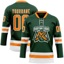 Загрузить изображение в средство просмотра галереи, Custom Green Bay Orange-White Hockey Lace Neck Jersey
