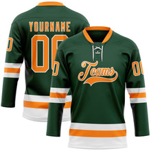 Загрузить изображение в средство просмотра галереи, Custom Green Bay Orange-White Hockey Lace Neck Jersey
