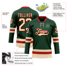 Загрузить изображение в средство просмотра галереи, Custom Green Cream-Red Hockey Lace Neck Jersey
