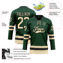 Загрузить изображение в средство просмотра галереи, Custom Green Cream-Black Hockey Lace Neck Jersey
