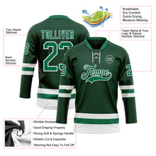 Загрузить изображение в средство просмотра галереи, Custom Green Kelly Green-White Hockey Lace Neck Jersey
