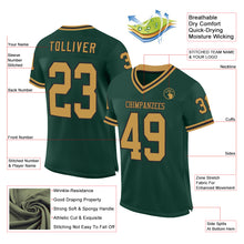 Загрузить изображение в средство просмотра галереи, Custom Green Old Gold-Black Mesh Authentic Throwback Football Jersey
