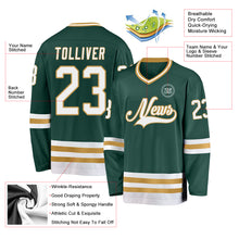 Загрузить изображение в средство просмотра галереи, Custom Green White-Old Gold Hockey Jersey
