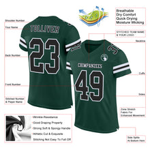 Charger l&#39;image dans la galerie, Custom Green Black-White Mesh Authentic Football Jersey
