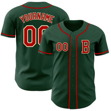 Charger l&#39;image dans la galerie, Custom Green Red-Cream Authentic Baseball Jersey
