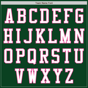 Custom Green White-Pink Authentic Baseball Jersey