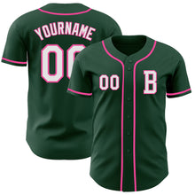 Загрузить изображение в средство просмотра галереи, Custom Green White-Pink Authentic Baseball Jersey
