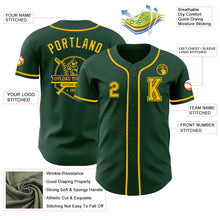 Загрузить изображение в средство просмотра галереи, Custom Green Gold Authentic Baseball Jersey
