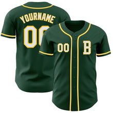 Загрузить изображение в средство просмотра галереи, Custom Green White-Yellow Authentic Baseball Jersey
