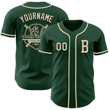 Laden Sie das Bild in den Galerie-Viewer, Custom Green Cream-Black Authentic Baseball Jersey
