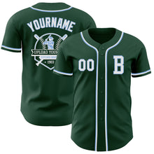 Загрузить изображение в средство просмотра галереи, Custom Green White-Light Blue Authentic Baseball Jersey
