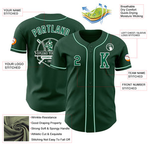 Custom Green Kelly Green-White Authentic Baseball Jersey