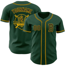 Загрузить изображение в средство просмотра галереи, Custom Green Black-Gold Authentic Baseball Jersey
