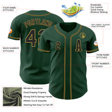 Laden Sie das Bild in den Galerie-Viewer, Custom Green Black-Old Gold Authentic Baseball Jersey
