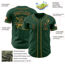 Laden Sie das Bild in den Galerie-Viewer, Custom Green Black-Old Gold Authentic Baseball Jersey
