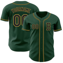 Laden Sie das Bild in den Galerie-Viewer, Custom Green Black-Old Gold Authentic Baseball Jersey
