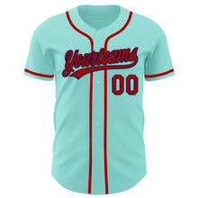 Laden Sie das Bild in den Galerie-Viewer, Custom Ice Blue Red-Navy Authentic Baseball Jersey
