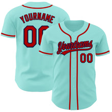 Load image into Gallery viewer, Custom Ice Blue Red-Navy Authentic Baseball Jersey
