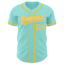 Charger l&#39;image dans la galerie, Custom Ice Blue Yellow-White Authentic Baseball Jersey
